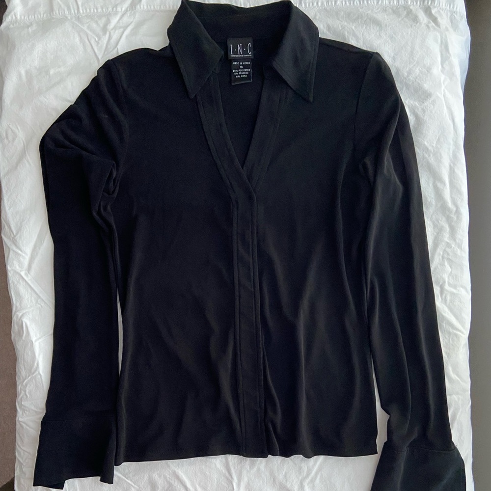 Retro INC blouse - Black - soft & flowy - size small